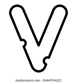V letter typeface, vector Mice cheese uppercase font.