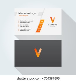 V Letter typography Alphabet logo corporate business card design template