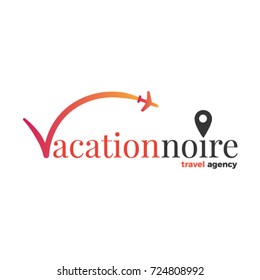 V Letter Vacation Tour Travel Holiday Agency Logo