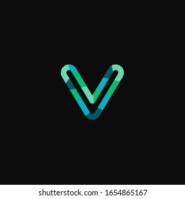 V letter vector image for web and design