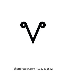 v letter vector logo. v bull vector logo