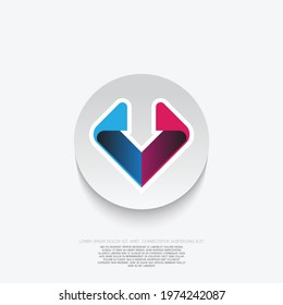 V letter vector logo design for your illustration