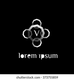 V letter vector  logo  (sign, symbol, icon, border)