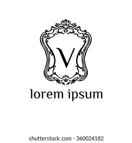 V letter vector logo template (sign, symbol, emblem, ornament)