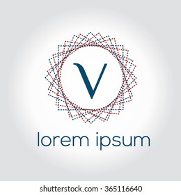 V letter vector logo template (sign, symbol, emblem, ornament)