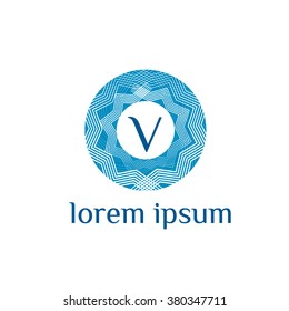 V letter vector logo template (sign, symbol, emblem, ornament)