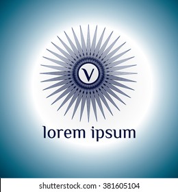 v letter vector logo template (sign, symbol, emblem, ornament)