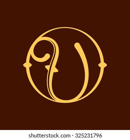 V letter in vintage circle. Vector repair design template elements for your application or corporate identity.