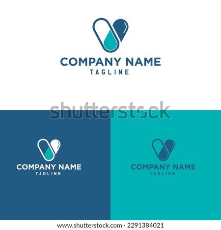 V Letter Vitamin vector Logo Template Design