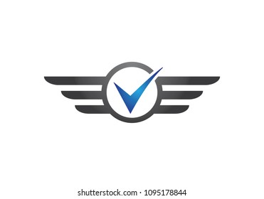V Letter wing Logo Template 