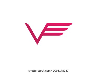 V Letter wing Logo Template 