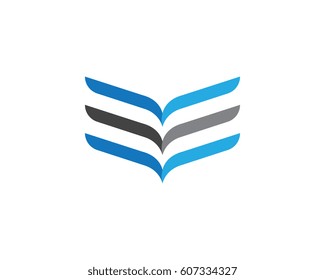 V Letter Wing Logo Template vector icon design