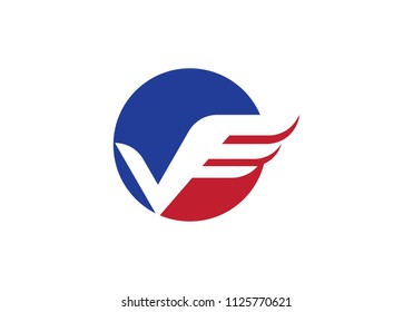 V Letter wing logo vector template