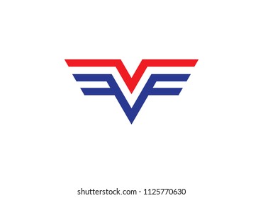 V Letter wing logo vector template