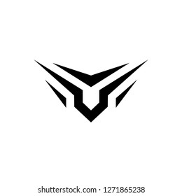 V letter wings logo vector emblem icon