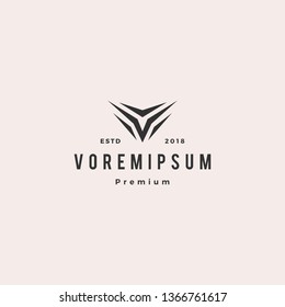 V letter wings logo vector emblem icon