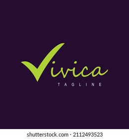 V lettering beauty logo vector template 