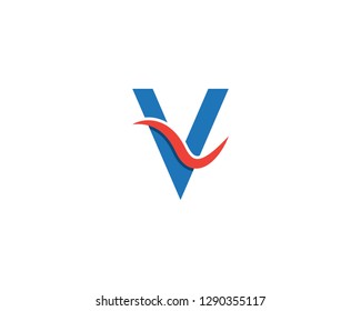 V letterlogo design vector 