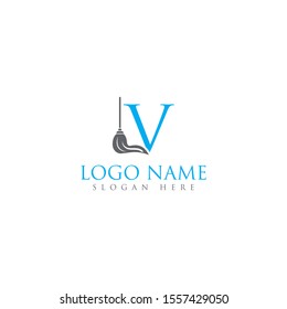 V letter/mop logo design template full vector