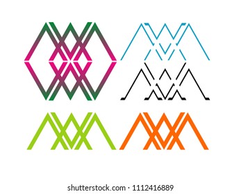 the V letters formed into boxes and geometries, beautiful logos for all themes