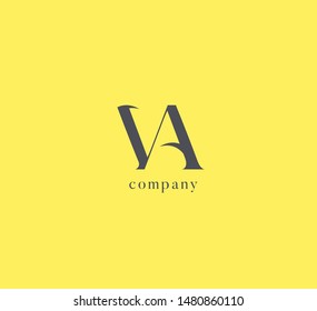 V & A letters Joint logo icon vector template.