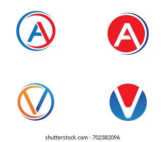 V letters logo and symbols