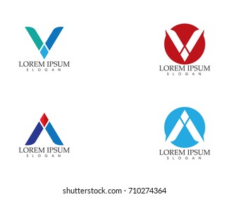 A V letters logo and symbols