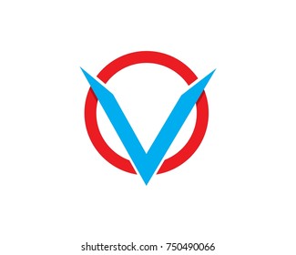 V Letters logos Template