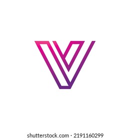V Line Logo Design and template. Creative X icon initials Line Letters in vector.
