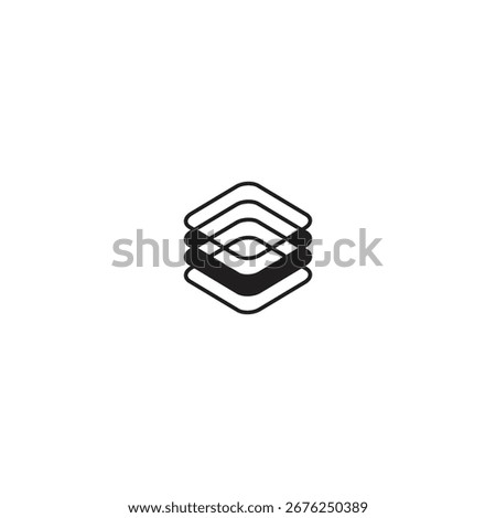 V line technology illusion logo icon