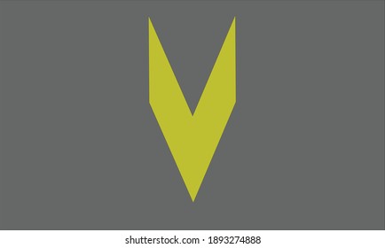 V  logo alphabet letter in green color with grey background 