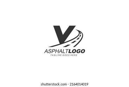 V Logo Asphalt für Identität. Bauvorlage, Vektorgrafik für Ihre Marke.