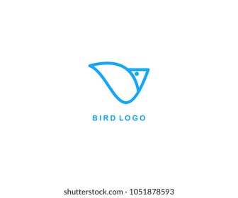 V Logo Bird. Creative Icon.