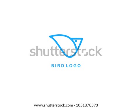 V logo bird. Creative icon.