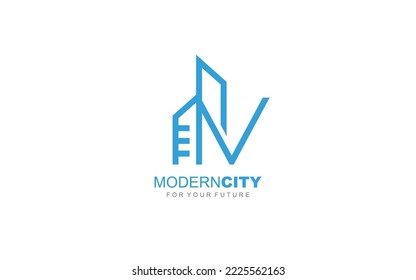 V logo building for branding company. construction template vector illustration for your brand.