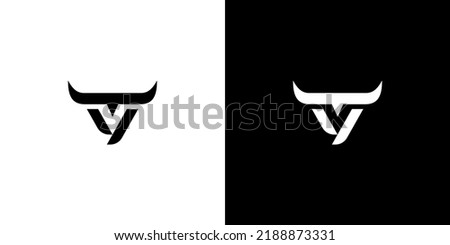 V logo bull concepts logo vector graphic monogram icon vector template.logo TV bufallo
