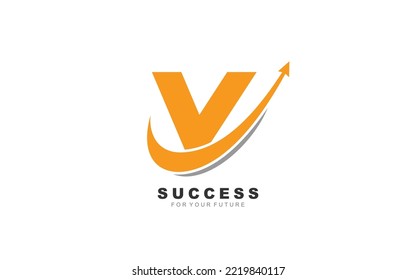 V logo business for branding company. arrow template vector illustration for your brand.