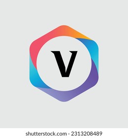 V logo Colorful Vector Design. Icon Concept. Abstract modern