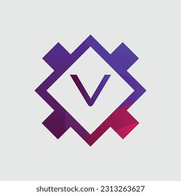 V Logo Farbiges Vektordesign. Symbolkonzept. Abstrakte moderne