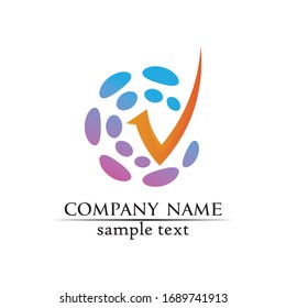 V logo corporate design vector V letters business logo and symbols template