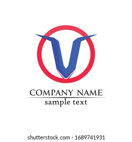 V logo corporate design vector V letters business logo and symbols template