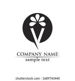 Logo V diseño corporativo vectorial letras vectoriales logotipo empresarial y plantilla de símbolos