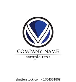 V Logo Corporate Design Vektorillustration V Buchstaben Firmenlogo und Symbolvorlage