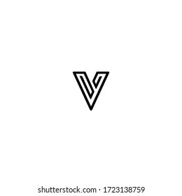 V logo design concept, line logo, icon logo