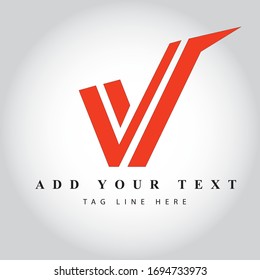 Diseño de logotipo V y arte vectorial de ilustración