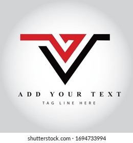 V logo design & illustration vector art