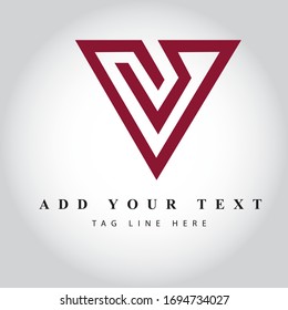 V logo design & illustration vector art