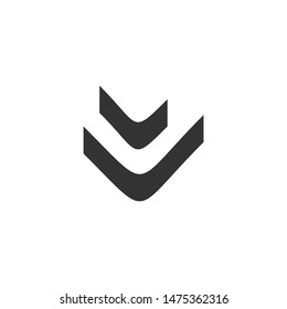 V logo design in modern shape