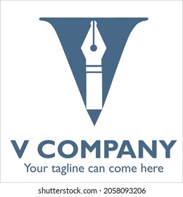 V logo design on Attorney and Law theme