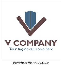 V logo design on Real Estate and Mortgage theme